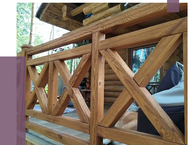 Деревянные перила под ключ в Гудермесе от 7685 руб. 