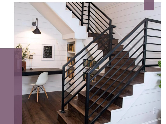 Перила для лестницы в доме в Гудермесе от 7429 руб. — ПРОЛЁТ-Гдр