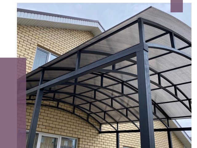 Монтаж козырьков в Гудермесе от 11528 руб. | ПРОЛЁТ-Гдр