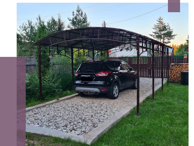 Навесы для автомобиля в Гудермесе от 13167 руб.  | ПРОЛЁТ-Гдр