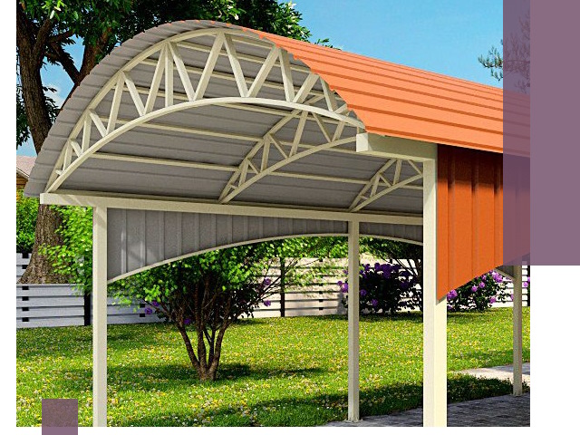 Навесы из профнастила под ключ в Гудермесе — установка и монтаж