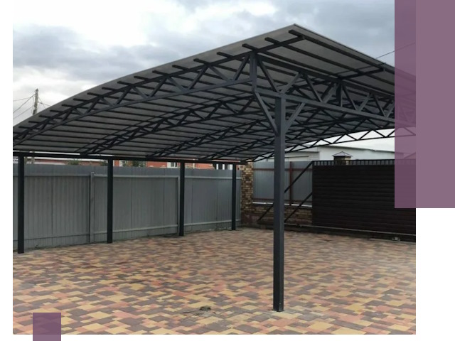 Металлические навесы под ключ в Гудермесе — изготовление и монтаж