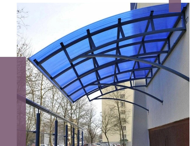 Козырьки из поликарбоната в Гудермесе от 4304 руб. под ключ | ПРОЛЁТ-Гдр