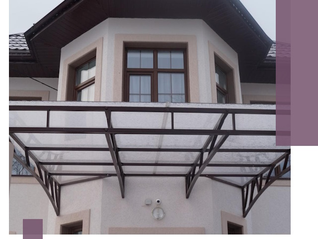 Козырьки из поликарбоната под ключ в Гудермесе