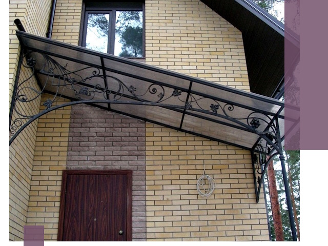 Односкатные козырьки из металла под ключ в Гудермесе