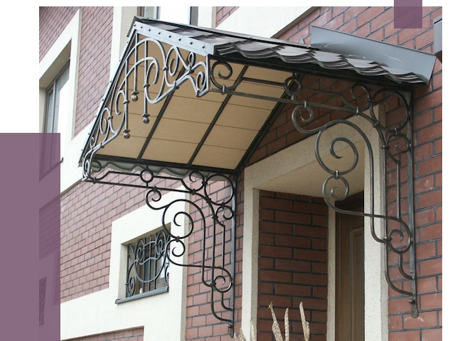 Двускатные козырьки в Гудермесе под ключ от 12809 руб.