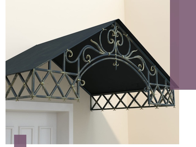 Двускатные металлические козырьки под ключ в Гудермесе