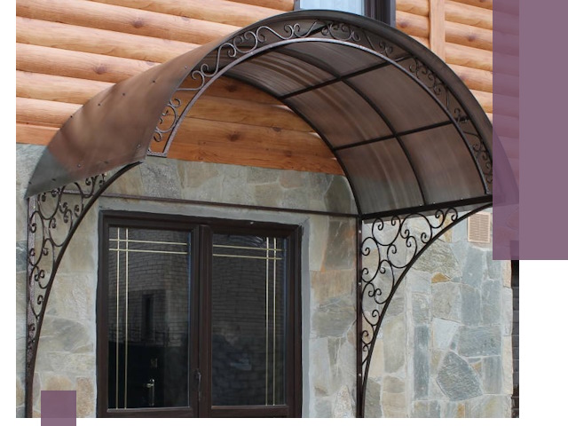 Арочные козырьки под ключ в Гудермесе: изготовление и монтаж